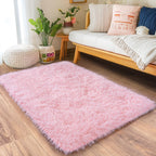 Quntue Small Area Rug, 2x3 Pink Rug for Bedroom Shaggy Throw Rugs for Girls Room, Soft Carpet for Kids Room, Plush Non-Slip Fluffy Bedside Rug for Living Room Nursery Dorm Home Decor