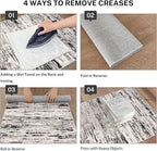 Lansny Modern Abstract Hallway Runner Rug, White Black Grey Taupe Washable Kitchen Runner Non-Slip Soft 2x8 Runner Rug Thin Print Faux Wool Carpet for Entryway Bedroom Laundry Room Indoor Home Decor