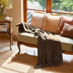 lifein Throw Blanket for Couch, Soft Boho Decor Bed Throw,Cozy Brown Knitted Chenille Small Farmhouse Lightweight Throw (Brown,60 * 80")
