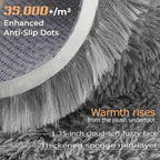 8x10 Area Rugs for Living Room: Fluffy Shag Soft Washable Rug Large Fuzzy Plush Indoor Carpet for Bedroom Nursery Playroom Kids Girls Boys Room (Grey, 8'x10')