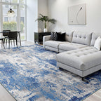 RELEANY Washable Square 10' x10' Area Rug for Living Room Blue Gray