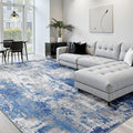 RELEANY Washable 7'x10' Abstract Area Rug for Living Room Blue Gray