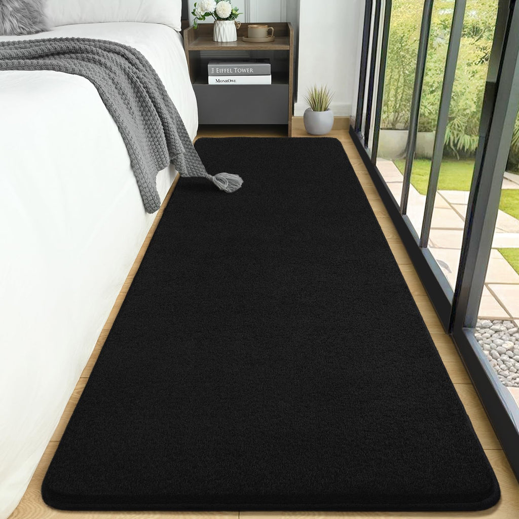 AROGAN 2x8 Runner Rug for Hallway, Long Runner Rugs Non Slip, Black