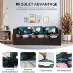 Outdoor Cushion Covers Set,8PCS Patio Furniture Couch Seat Slipcovers, Replacement for Sofa Sectional Chair(Cover，Only)