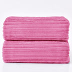 BEDELITE 3D Ribbed Jacquard Hot Pink King Size Blanket for Bed, 108x90 Inch