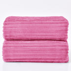 BEDELITE 3D Ribbed Jacquard Hot Pink King Size Blanket for Bed, 108x90 Inch