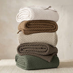 EVERGRACEHOME Chunky Chenille Knit Throw Blanket, 90 x 90, Mocha Brown