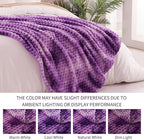 Exclusivo Mezcla Fleece Throw Blanket for Couch, Extra Large Fuzzy Tie-dye Purple Bed Blankets, Soft Cozy Plush Sofa Throws for All Seasons, 50x70 Inches