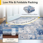 RELEANY Washable 4'x6' Abstract Area Rug for Living Room Blue Gray