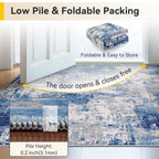 RELEANY Washable 6'x9' Abstract Area Rug for Living Room Blue Gray