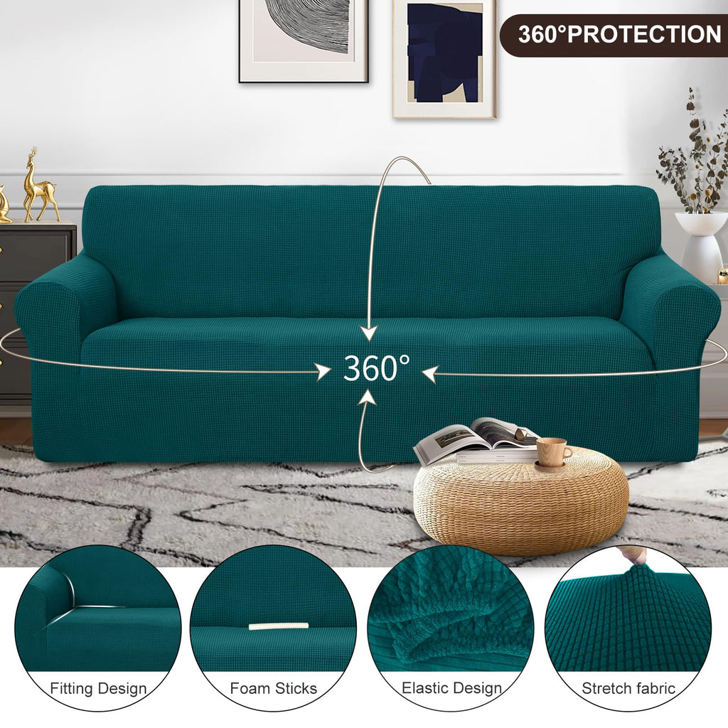 U-NICE HOME Oversized Stretch Couch Cover Slipcover, Blue
