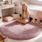 yulidayang Fluffy Round Area Rugs for Living Room,Blush 6'X6'Shag Circle Area Rugs for Bedroom,Non Slip Fuzzy Plush Rug for Kids Room Boys Girls Room and Dorm