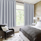 DWCN Blackout Curtains for Living Room Thermal Insulated, Energy Saving & Noise Reducing Bedroom Curtains, Silver Grey, W 70x L 72 Inch, Set of 2 Rod Pocket Curtain Panels