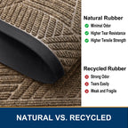 Smiry Front Door Mat Outside Entrance, Low Profile Rubber Doormat, 29.5x17