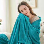 BEDELITE Fleece Blanket Soft Plush Throw for Couch Teal Blue 50"x60"