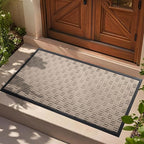 Mibao Front Door Mat, Heavy Duty Durable Welcome Mat for Outdoor Indoor, Dirt Trapper Waterproof Super Absorbent Door Mat for Entryway Outside Patio Porch, 47" x 24", Beige