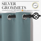 NICETOWN Modern Blackout Curtains Noise Reducing, Thermal Insulated and Privacy Room Darkening Drape Panels for Boy's Guest Room Door Small Short Window (Greyish Blue, 2 Panels, W42 x L68 -Inch)