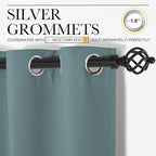 NICETOWN Modern Blackout Curtains Noise Reducing, Greyish Blue, 2 Panels, W55 x L102 -Inch, Thermal Insulated and Privacy Room Darkening Drape Panels for Boy's Guest Room Door Window