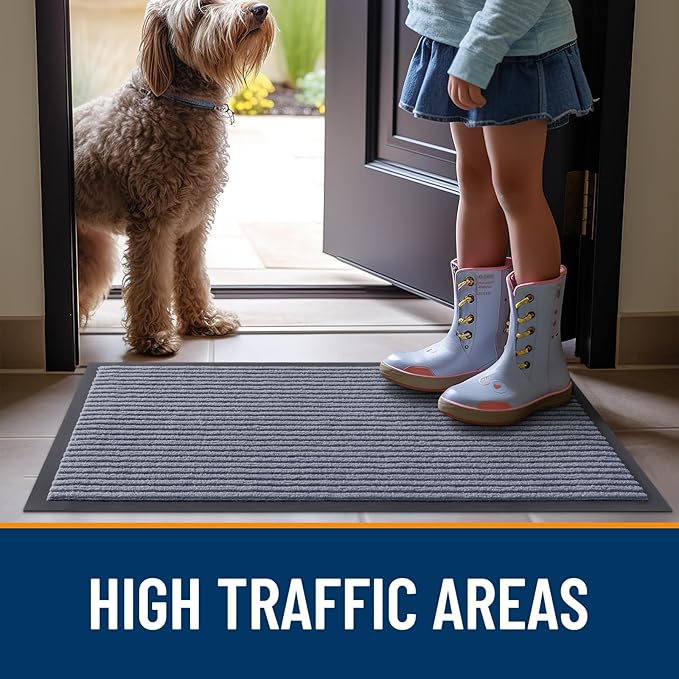 OLANLY 2-Pack Front Door Mats 71x23, Waterproof Heavy-Duty Doormats