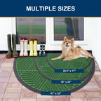 Smiry Half Circle Front Door Mat Outside Entrance, Rubber Doormat, 35x23