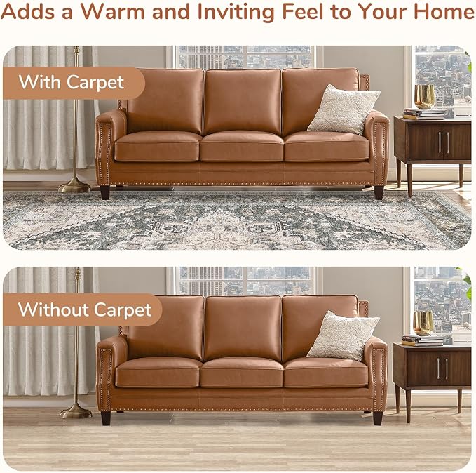 OPPODREAM Soft Area Rugs 2x3, Persian-Inspired Washable Rug, Greenish Grey