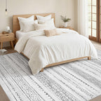 Nakagishi Boho 10x12 Area Rug Living Room Rugs Machine Washable Gray