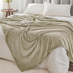 BEDELITE Fleece Blanket Oat Linen Throw Blankets for Couch & Bed, Luxury Plush Cozy Fuzzy Blanket 50x60 inches, Super Soft Warm Lightweight Throw Blanket for Travel Camping