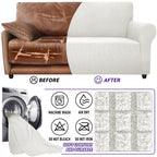 ZNSAYOTX Stretch Oversized Couch Cover Universal Sofa Covers for Living Room Dogs Pet Furniture Protector Spandex Extra Large Sofa Slipcovers with Anti Slip Foam Sticks (White, XL Sofa)
