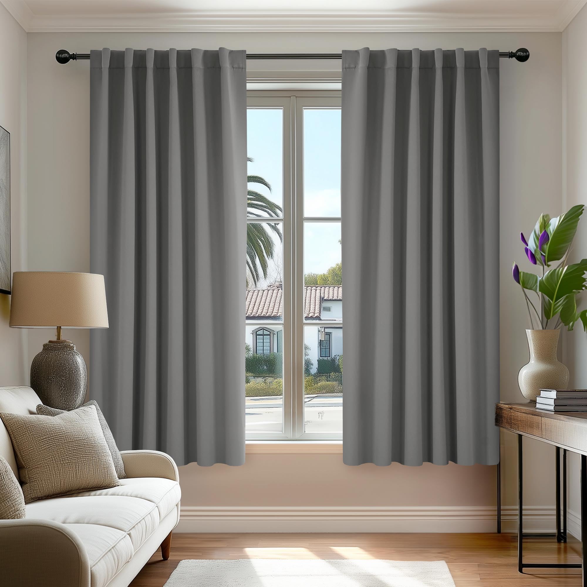 Deconovo Blackout Curtains for Bedroom, Living Room Curtains 45 Inches Long