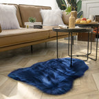 Ashler Faux Fur Rug, Fluffy Shaggy Area Rug Ultra Soft 2 x 3 Feet Sheepskin Fur Rug, Navy Blue Fuzzy Machine Washable Shag Rug, Nursery Decor Throw Rugs for Bedroom, Kids Room, Living Room