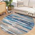Lansny Abstract Washable Large Round Rug 6ft Circle Rug for Living Room