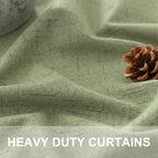 Light Sage Blackout Curtains for Bedroom Aesthetic 54 Inch Long 2 Panel Thermal Insulated Darkening Vintage Curtains for Small Window Short Length Classroom Playroom Linen Look Cottage Core Sage Green