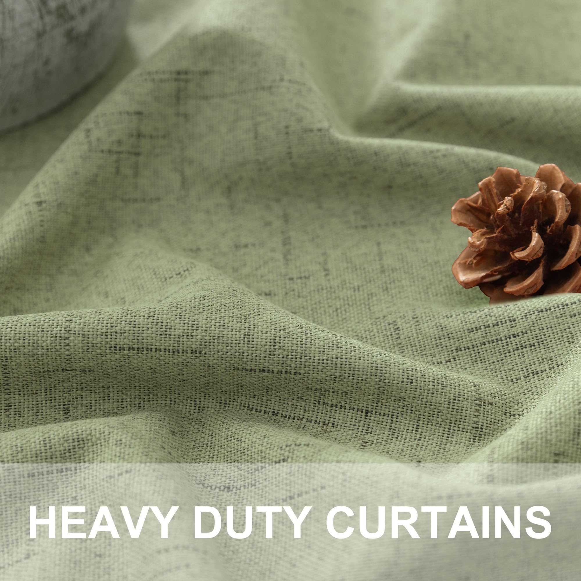 Light Sage Blackout Curtains for Bedroom Aesthetic 54 Inch Long 2 Panel Thermal Insulated Darkening Vintage Curtains for Small Window Short Length Classroom Playroom Linen Look Cottage Core Sage Green