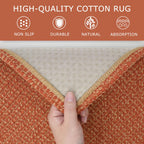 KOZYFLY Extra Long Runners for Hallways 3x14 ft Washable Kitchen Runner Non Slip Rubber Backed Hallway Rug Cotton Entryway Runner Rug Floor Carpet for Indoor Hall, Kitchen, Stair, Orange/Tan