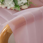 OVZME Blush Pink Sheer Curtains 54 Inches Long 2 Panels - Soft Light Filtering Window Sheer Panels for Living Room/Bedroom, Top Dual Rod Pocket, 1 Pair, Each 42Wx54L Inches