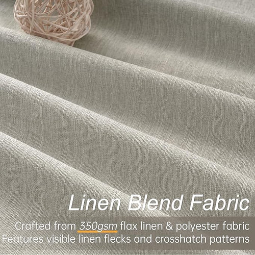 102 inch blackout curtains for Sliding door 2 Panels 100% Blackout Linen texture Window Drapes with Back Tab Rod Pocket Light Blocking Thermal Insulated Curtains for Bedroom Living Room Flax Grey