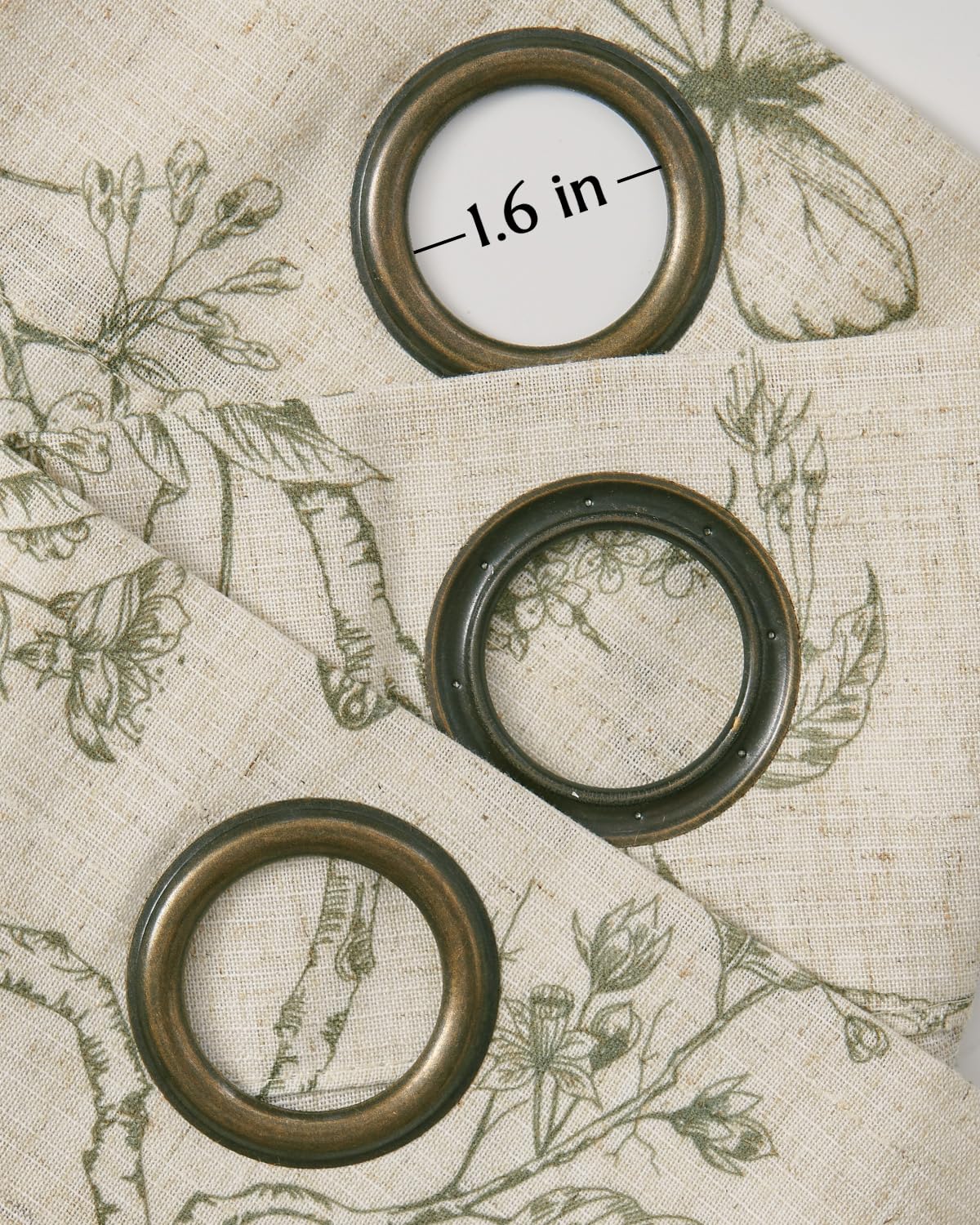 jinchan Floral Linen Curtains for Living Room 63 Inch Length Butterfly Sage Green Floral Curtains French Country Farmhouse Flower Patterned Drapes Window Treatments Set 2 Panels
