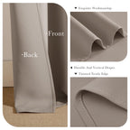 PONY DANCE Blackout Window Curtains - Back Tab Window Treatments Curtain Panels/Draperies Room Darkening Noise Reducing Home Fashion, Wide 42 x Long 45 inches, Light Taupe, One Pair