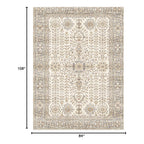 phonzenuo 7x9 Area Rugs for Living Room,Thin Washable Rug, Non-Slip Foldable Area Rug for Bedroom, Dining Room, Home Office, Cream