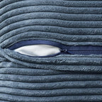 MIULEE Decorative Lumbar Throw Pillow Covers for Couch Bed Livingroom 12x24 Inch Set of 2 Blue Boho Accent Throw Pllows Broadside Striped Patchwork Soft Corduroy Summer Coastal Pillowcases