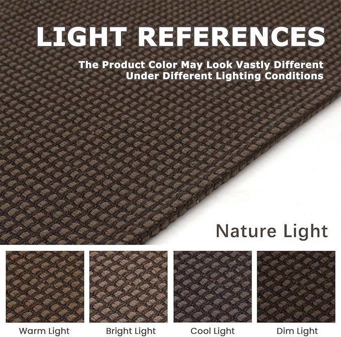KOZYFLY Runners for Hallways 2x5 ft Washable Kitchen Runner Non Slip Rubber Backed Hall Runners Cotton Entryway Runner Rugs Floor Carpet for Indoor Backdoor Bedroom Kitchen, Brown/Dark Brown