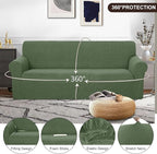 U-NICE HOME Oversized Stretch Couch Cover Slipcover, Loden Frost