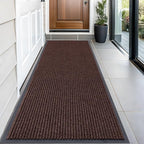 OLANLY Front Door Mat Indoor Outdoor Entrance, Waterproof Heavy Duty Doormat, Fade Resistant, Low Profile, Easy Clean Patio Porch Welcome Floor Mats for Entry, 59x23, Brown