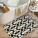 Latte&Fog 2x3 Entryway Rug, Small Modern Abstract Door Mat Samll Rug, Washable Kitchen Rug, Boho Non Slip Low Pile Carpet for Indoor Kitchen, Entry, Front Door and Bathroom - Beige
