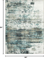 5x7 Area Rugs Washable Rug: Modern Abstract Living Room Rug Soft Anti-Skid Thin Carpet Indoor Floor Non-Shedding Carpets for Bedroom Dining Room Farmhouse Nursery Home Office - Green Multi