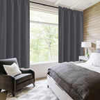 DWCN Blackout Curtains for Bedroom 52 x 63 Inch Long Dark Grey 2 Panels