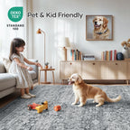 5x7 Area Rug for Living Room Bedroom, Non-Slip Washable Grey Carpet