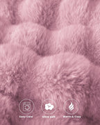 blunique Ultra Soft Cozy Faux Fur Throw Blanket, Fuzzy Plush Thick Bubble Blanket, Oversize Luxury Fluffy Blanket for Couch, Sofa, Bedroom, and Living Room,50x60 Inches,Pink