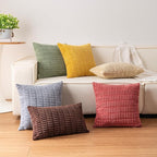 Aegero Pack of 2 Corduroy Decorative Throw Pillow Covers 20x20 Inch, Green