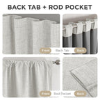 Joydeco Linen Blackout Curtains for Bedroom - 100% Light Blocking 1 Panels, White Drapes 100" W x 84" L, Thermal Insulated Room Darkening Curtains for Living Room, Rod Pocket & Back Tabs